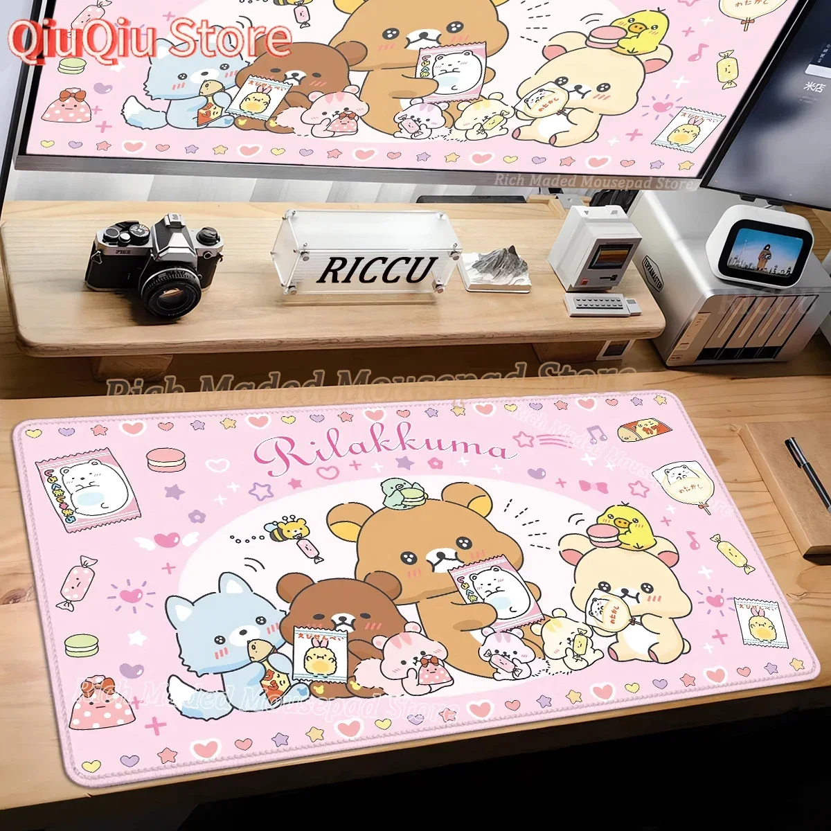 Mousepad Gamer Schreibtisch Zubehör Rilakkuma Büro Computer Deskmat Desktop Mauspad Kawaii Gaming Matten Nette Mousepads Tisch Matte Image