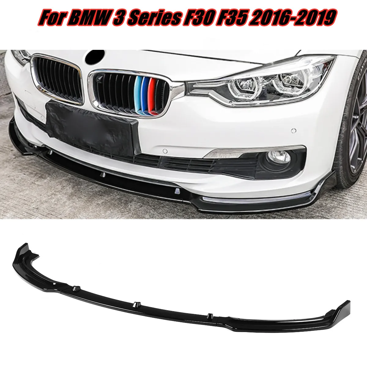 Di alta Qualità F30 F35 ABS Auto Paraurti Anteriore Splitter Lip Spoiler Diffusore Protezione Della Copertura Del Corpo Kit Per BMW Serie 3 F30 F35 2016-2019
