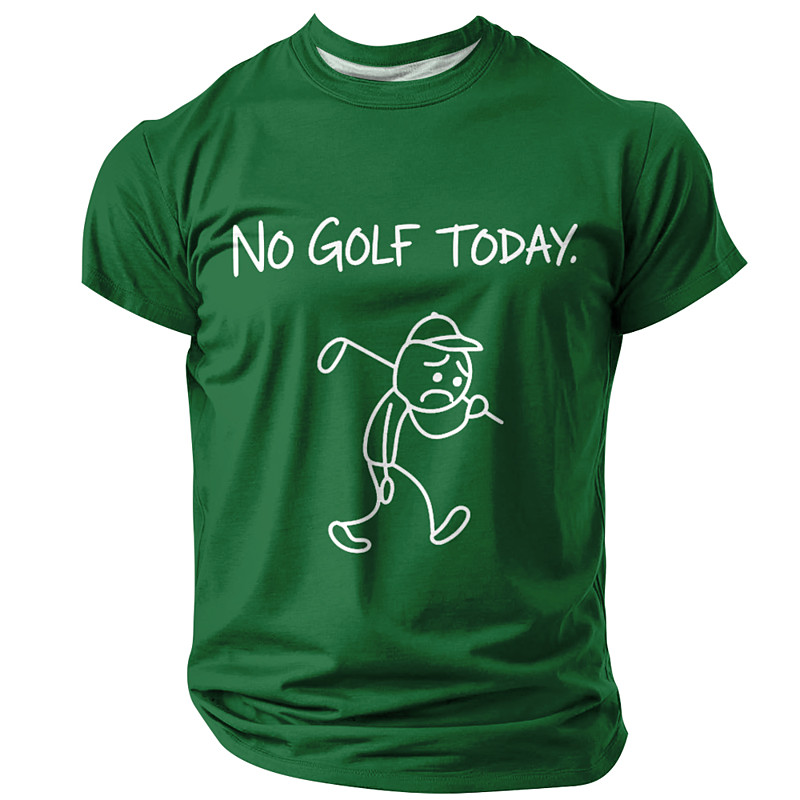 No Golf Today T Shirt Funny Golfing Humor Tee Sad Cartoon Man Graphic Novelty Sports Lover Top For Men Clothing Apparel S M L XL XXL XXXL