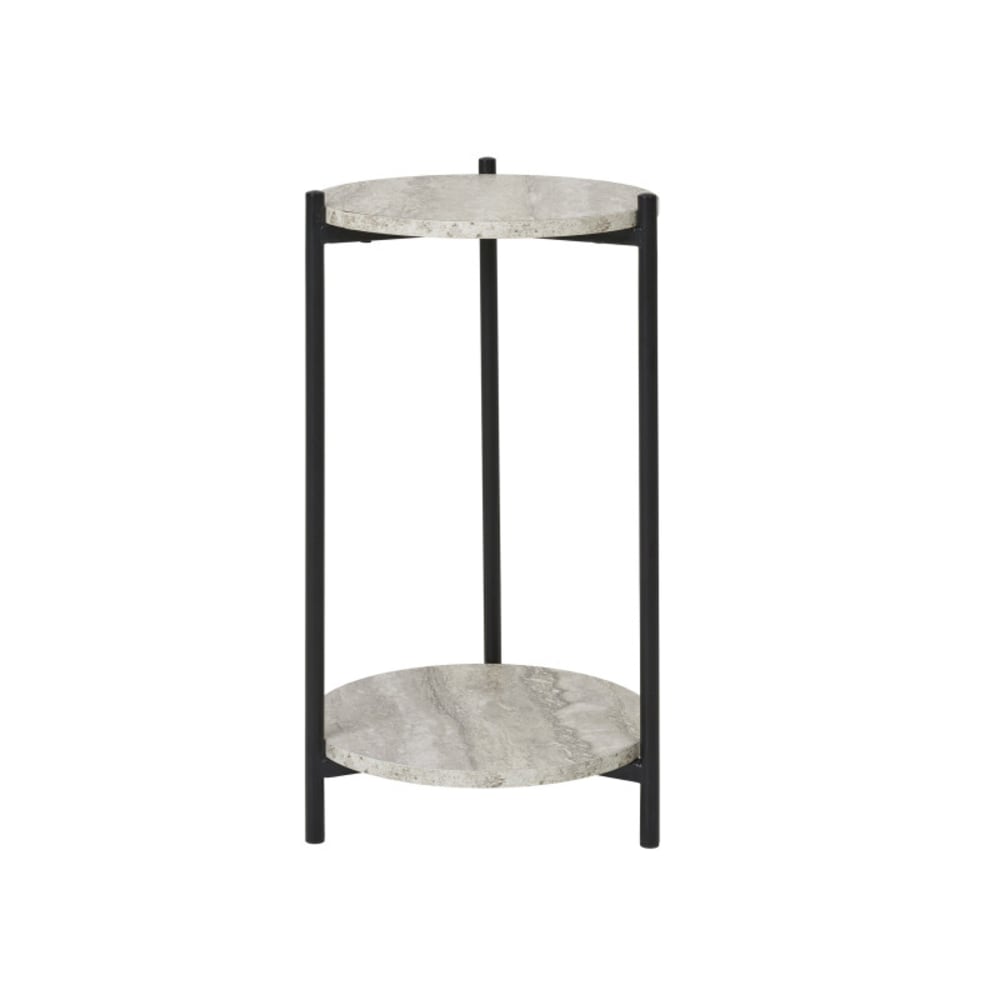 Table d'appoint décor travertin ø27 cm