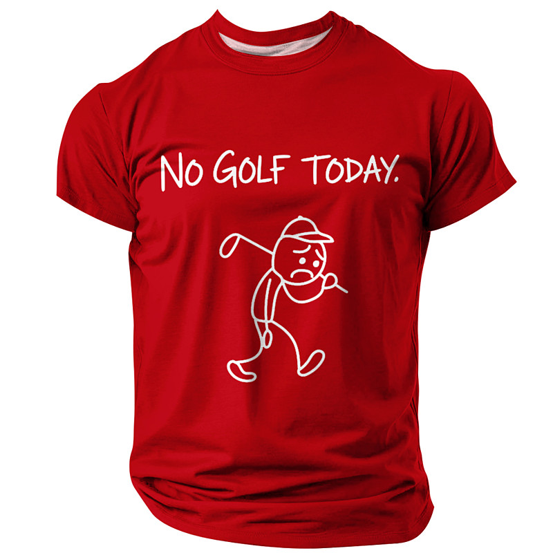 No Golf Today T Shirt Funny Golfing Humor Tee Sad Cartoon Man Graphic Novelty Sports Lover Top For Men Clothing Apparel S M L XL XXL XXXL