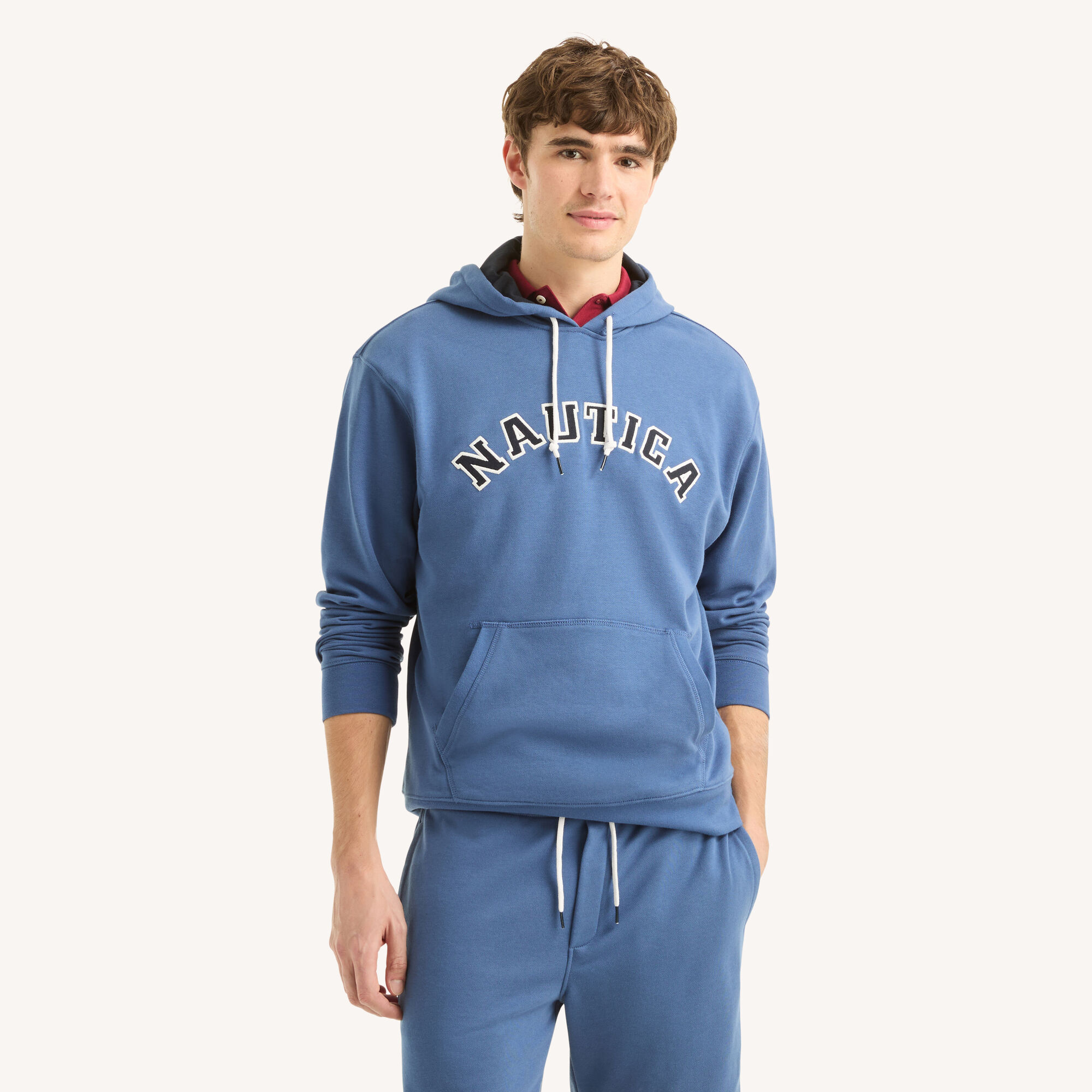 Nautica Men's Fleece Logo Hoodie 441 (Nite Sea Heather), M