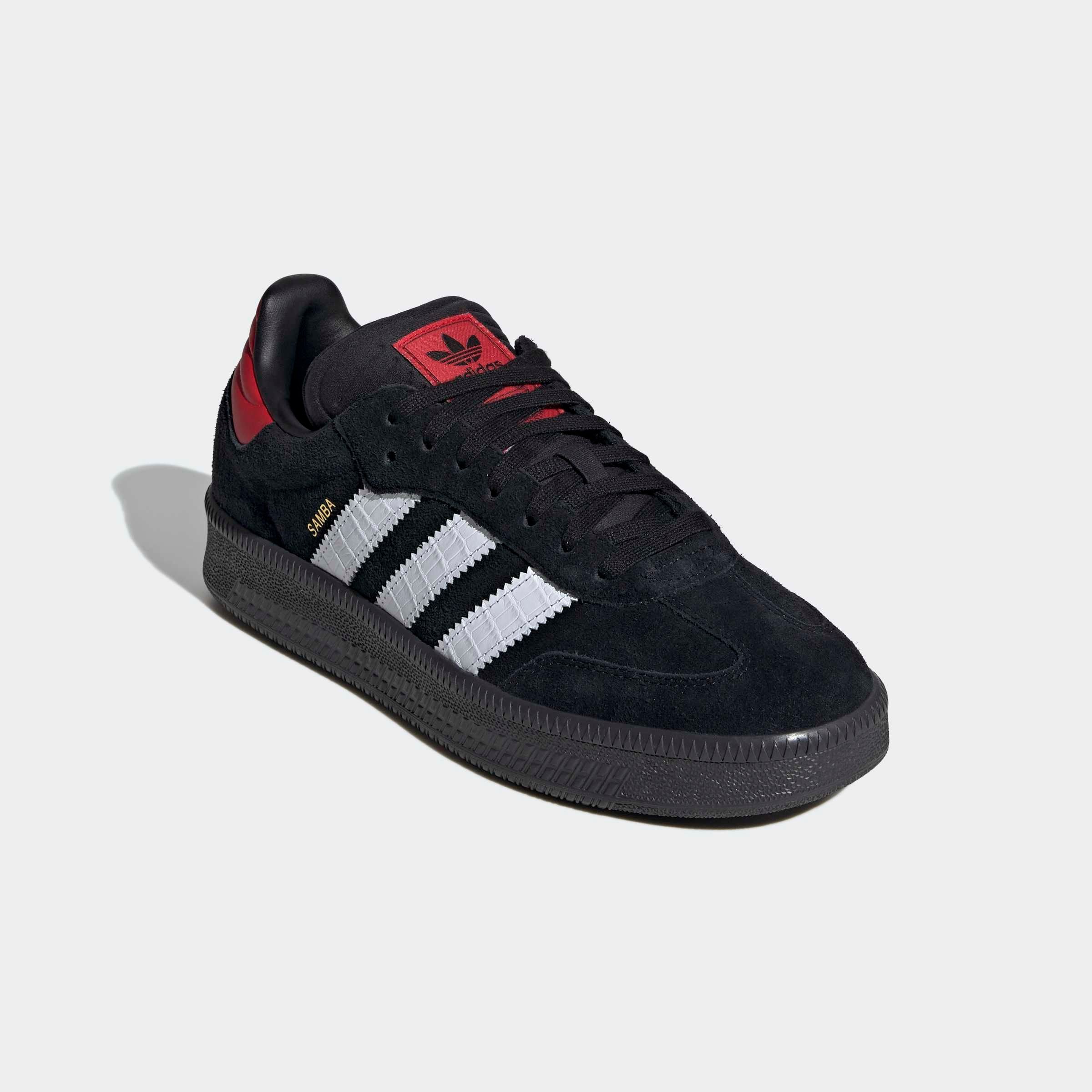 Sneaker ADIDAS ORIGINALS "SAMBA XLG", Damen, Gr. 45, core schwarz, cloud weiß, utility schwarz, Leder, Synthetik, Schuhe Sneaker