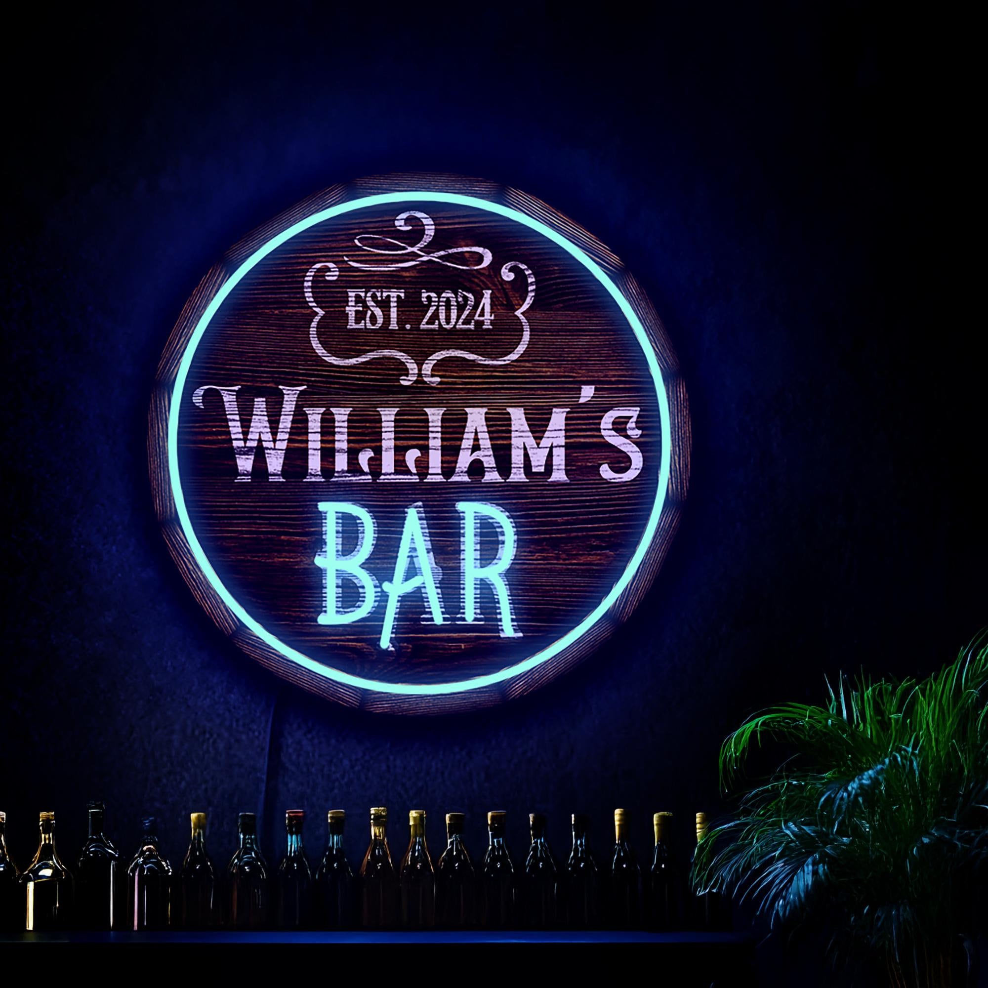 Insegna al neon per bar, Insegna bar personalizzata, Insegna bar personalizzata, Insegna con nome bar, Insegna LED per bar di casa, Regalo bar, Decora