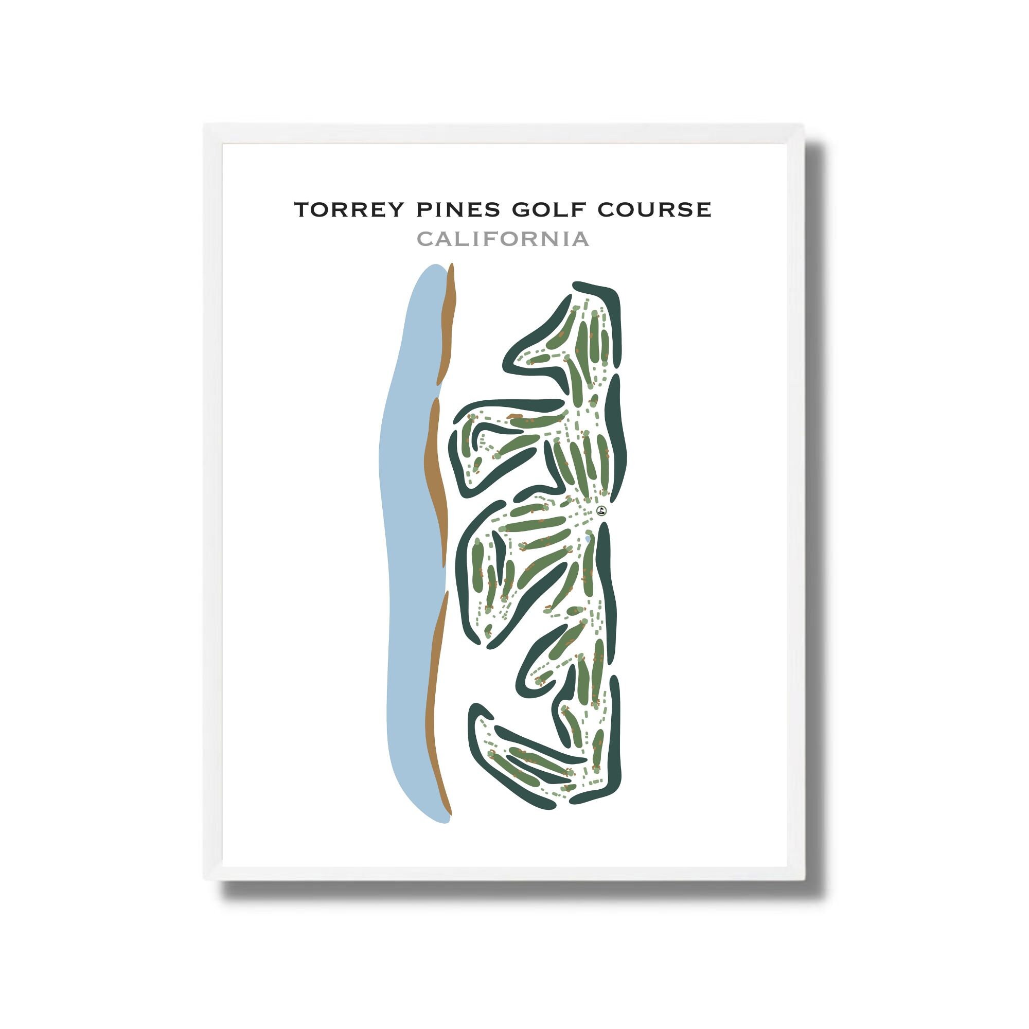 Torrey Pines Golf Course, CA / Poster stampati, asciugamano con mappa del campo da golf, mappa personalizzata del campo da golf, regali da golf per uo