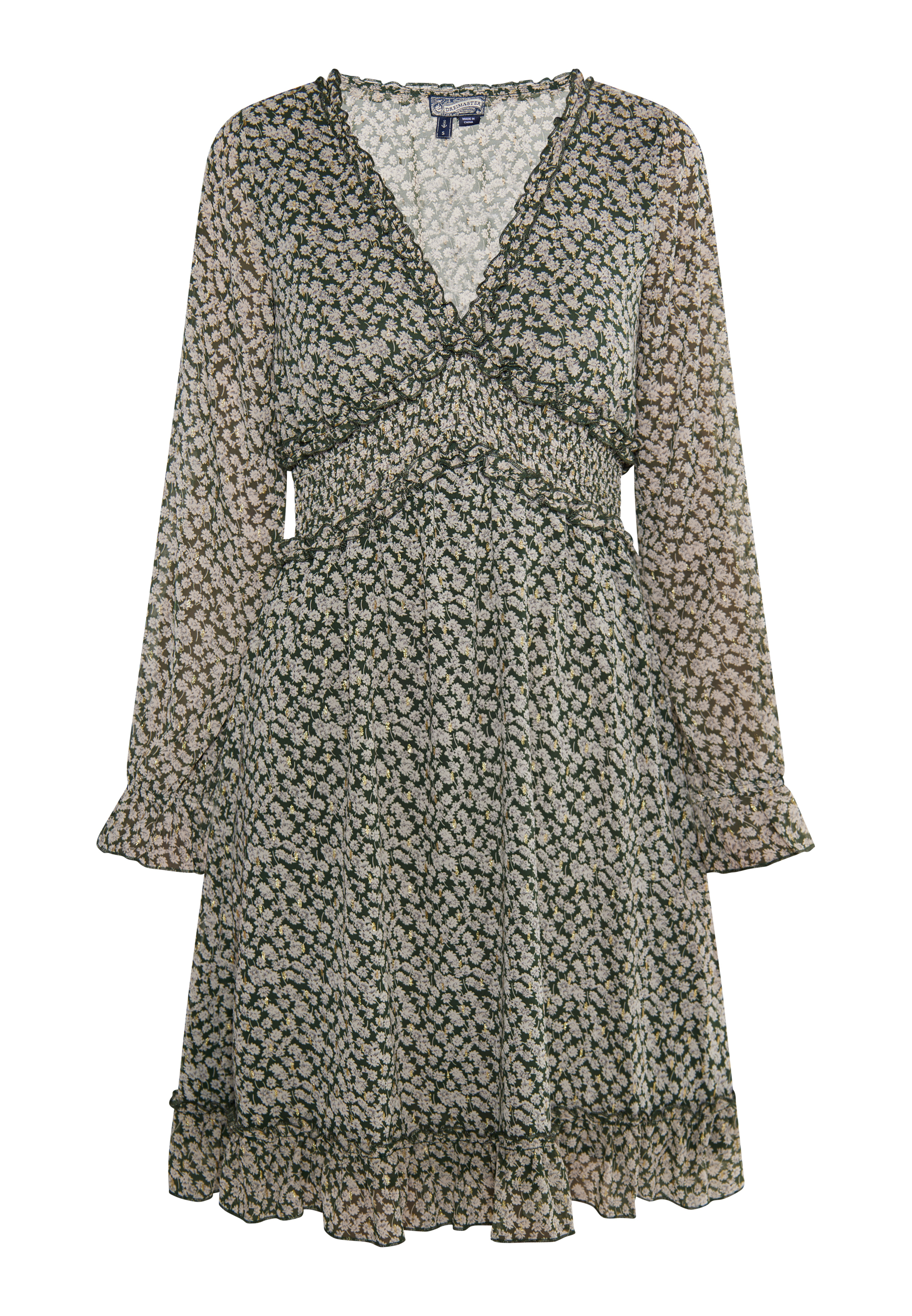 Dreimaster Kleid Damen Grün/Beige M