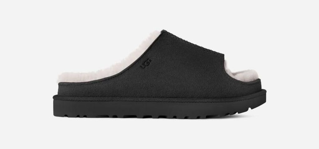 Greenport Slide Sheepskin Slippers - Black - Ugg Flats