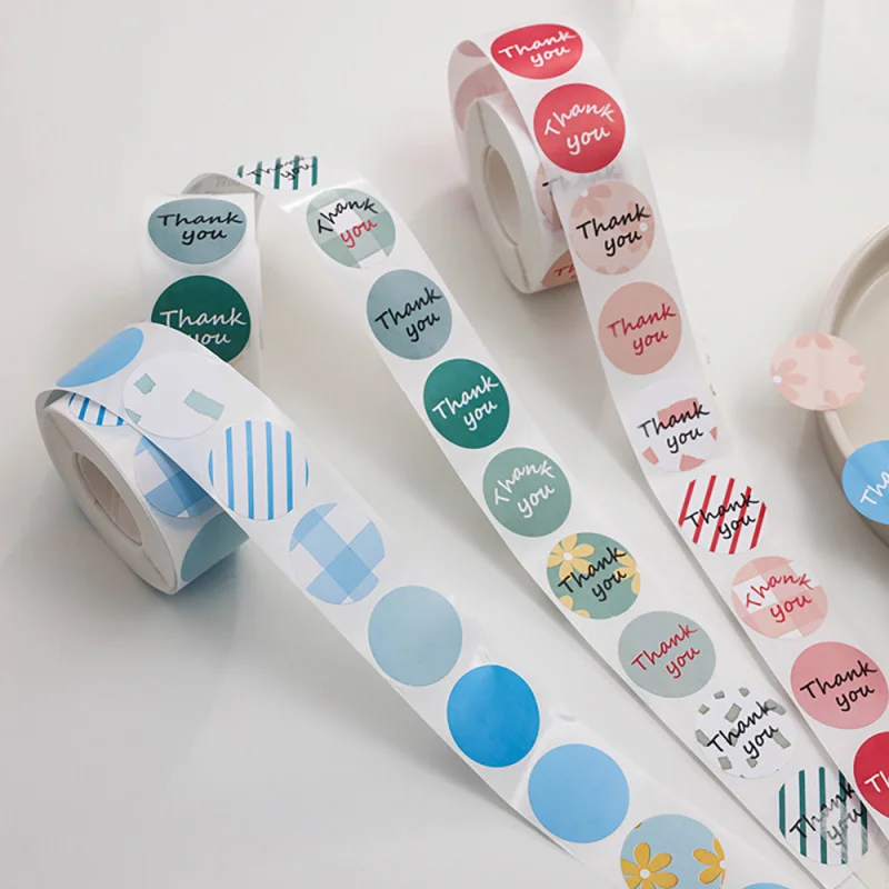 500 Stück Dankeschön-Aufkleber, Urlaubsdekoration, Aufkleber, Hochzeit, Party, Geschenkaufkleber, Geburtstagsgeschenk, Box-Aufkleber, Backetiketten Image