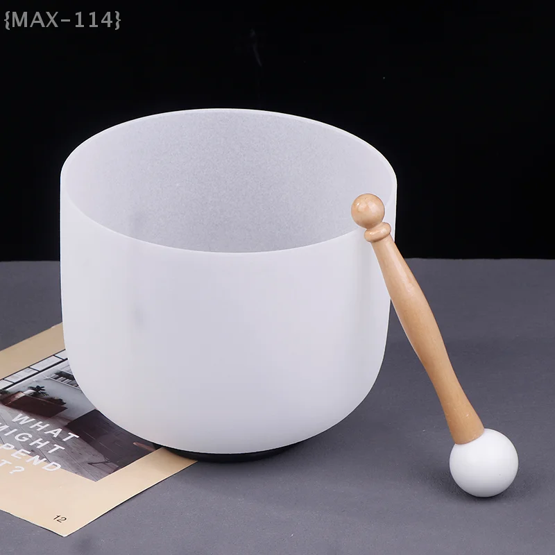 Professionelle Kristall-Klangschale, 20,3 cm, tibetischer Stil, Klangschale für tiefe Meditation und Energieheilung Image