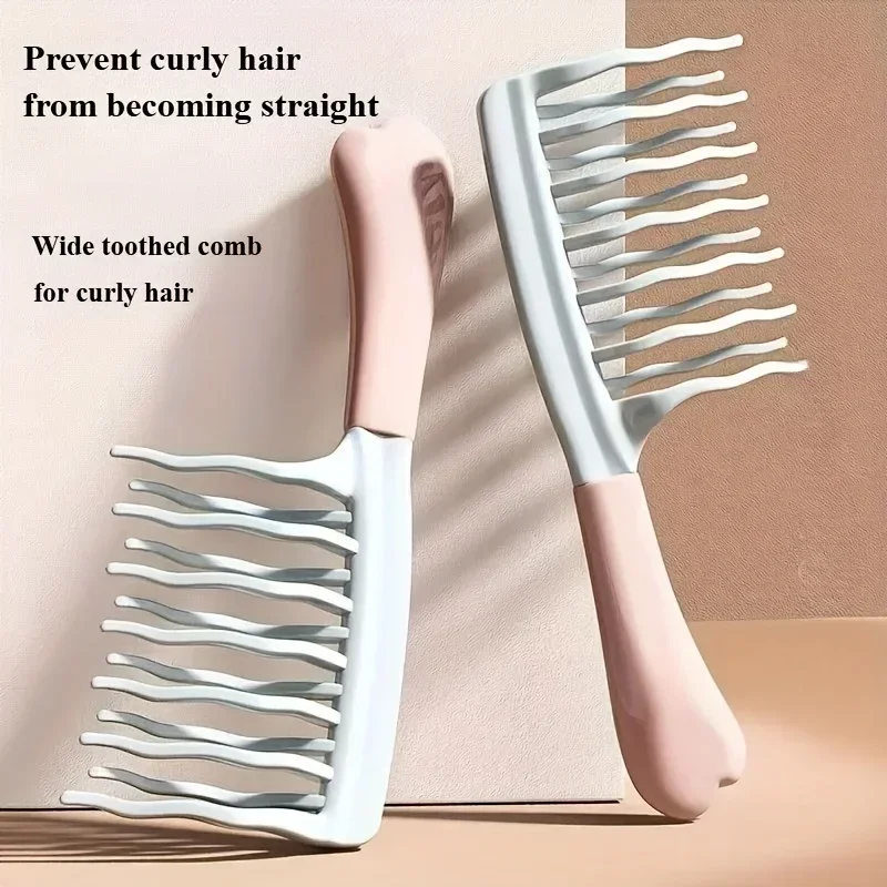 1 Stück Dual-Haarkämme mit breiter Zahnung, ideal für lange Locken und voluminöse Stile, lockiges Haarmanagement und Heimmassage, elegante Haarpflege Image