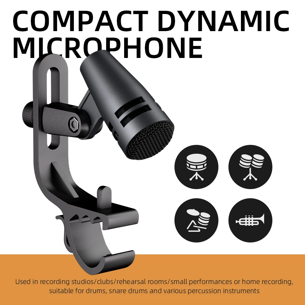 Trommel mikrofon e604 Tom Snare-Nieren instrument mit Clip-Arm-Halterung für profession elle Aufnahmen Image