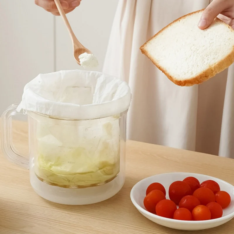 3 stücke/6 stücke Joghurt Filter Tasche Griechischen Joghurt Molke Trennung Filter Mesh Sojamilch Tee Filter Tasche Tuch tasche Gaze Filter Mesh Image