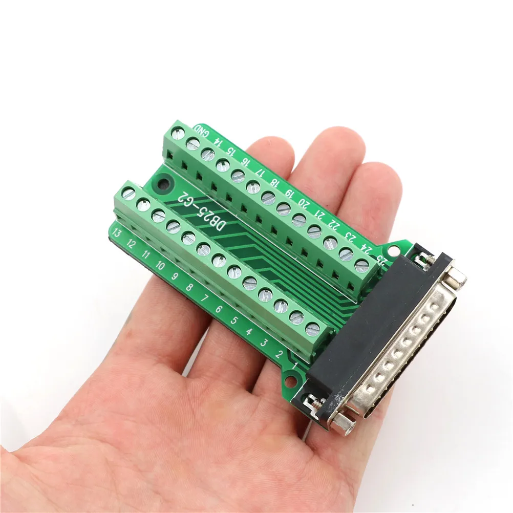 1pc db25 Stecker 25Pin Stecker Breakout Platine 2 Reihen Klemmen Anschlüsse Heimwerker Zubehör Image