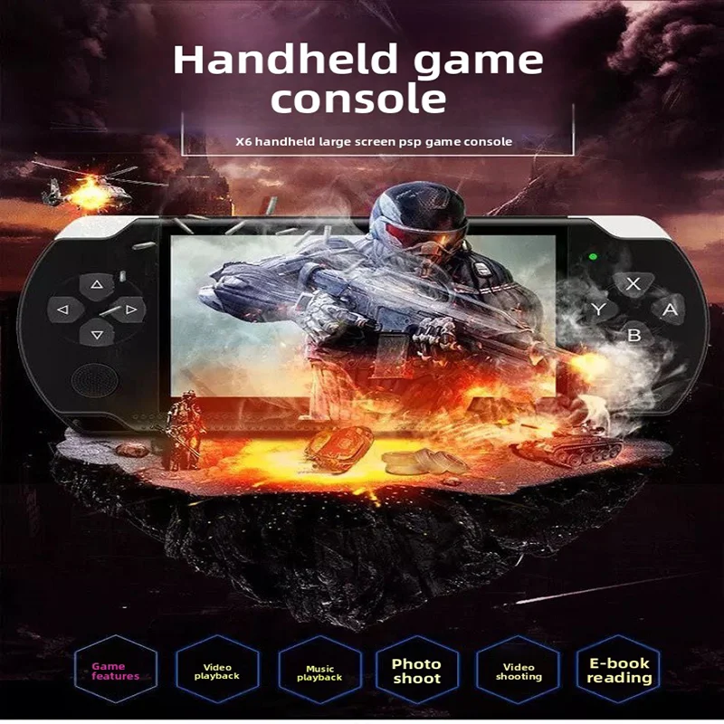 X6 Spielkonsole 12 Emulatoren 10.000 Retro-Arcade-Spiele Arcade-Konsole 4,3-Zoll-Bildschirm IPS Videospiel-Geschenk
