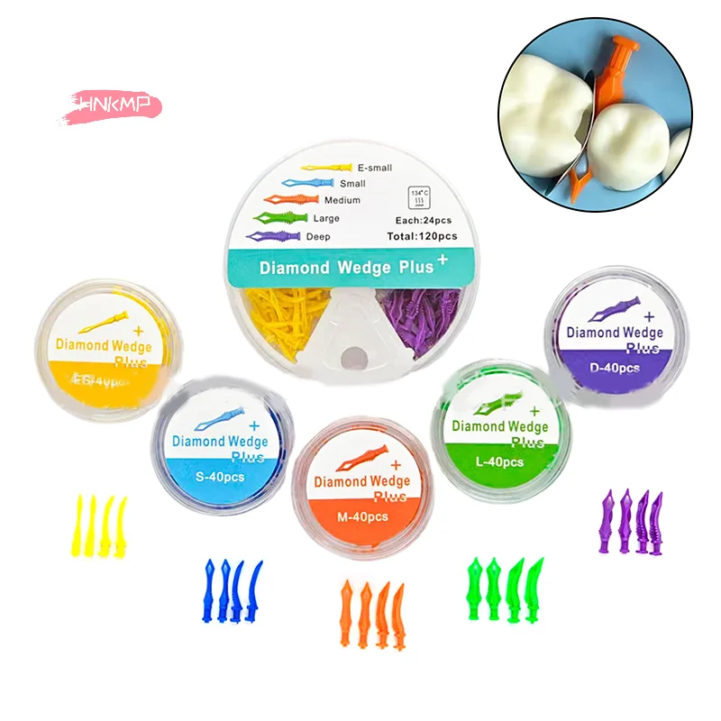 40/120 Stück Einweg-Zahnkeile, 5 Größen, für Dichtung, Diastema, Zahnverbundkeil, medizinische Mundpflege, Endodontie, Matrix-Zubehör Image