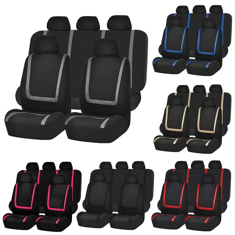Universelle 5-Sitzer-Autositzbezüge aus Polyester für Autositze, für Auto, SUV, Kissen, Auto-Inteior-Zubehör Image