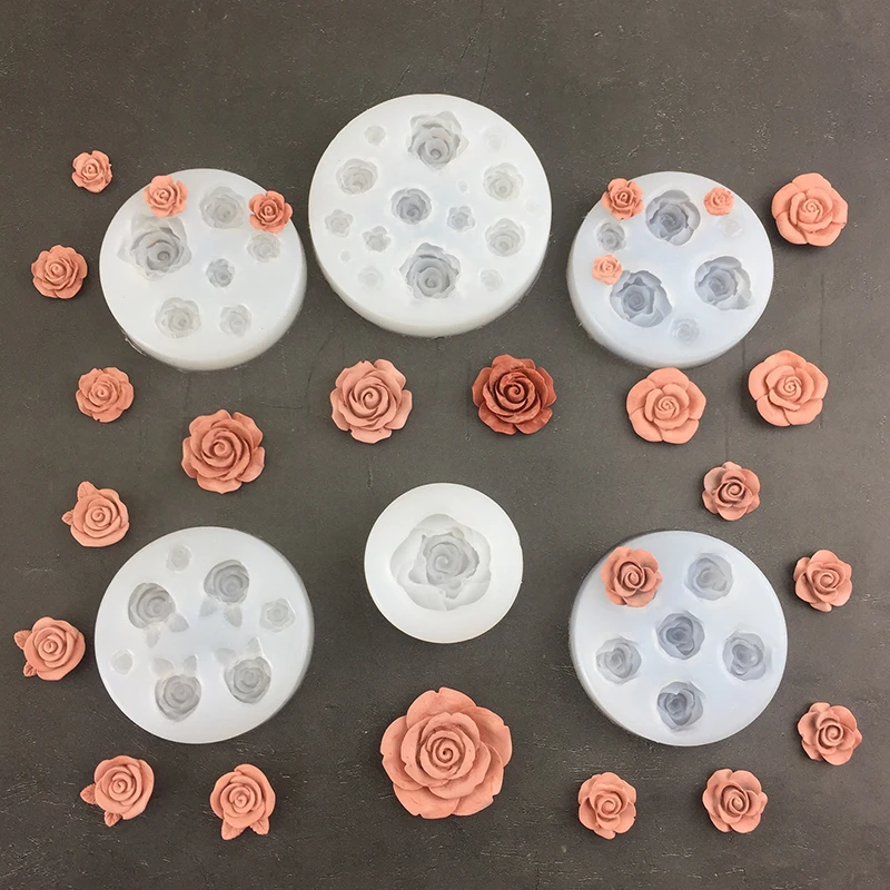 3d Rosen blumen form Blatt Silikon formen Fondant Schokoladen form Kerze Seifen form Kuchen Dekorations werkzeug Back zubehör Image