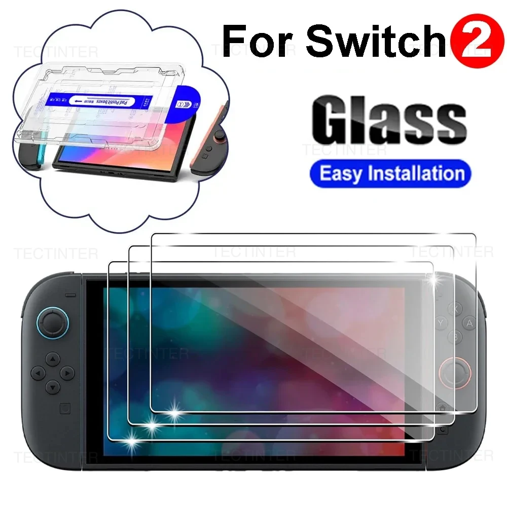 Displayschutzfolie für Nintendo Switch 2, mit automatischem Ausrichtungsrahmen, Schutzfolie aus gehärtetem Glas für Switch 2-Zubehör Image