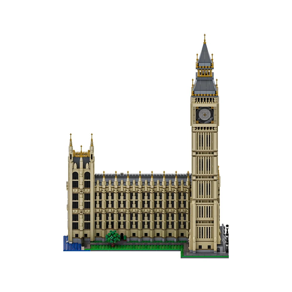 MOC Big Ben Modell Bausteine London City Street View Berühmte Uhr Turm Gothic Stil Architektur Ziegel Spielzeug Erwachsene Geschenk Image