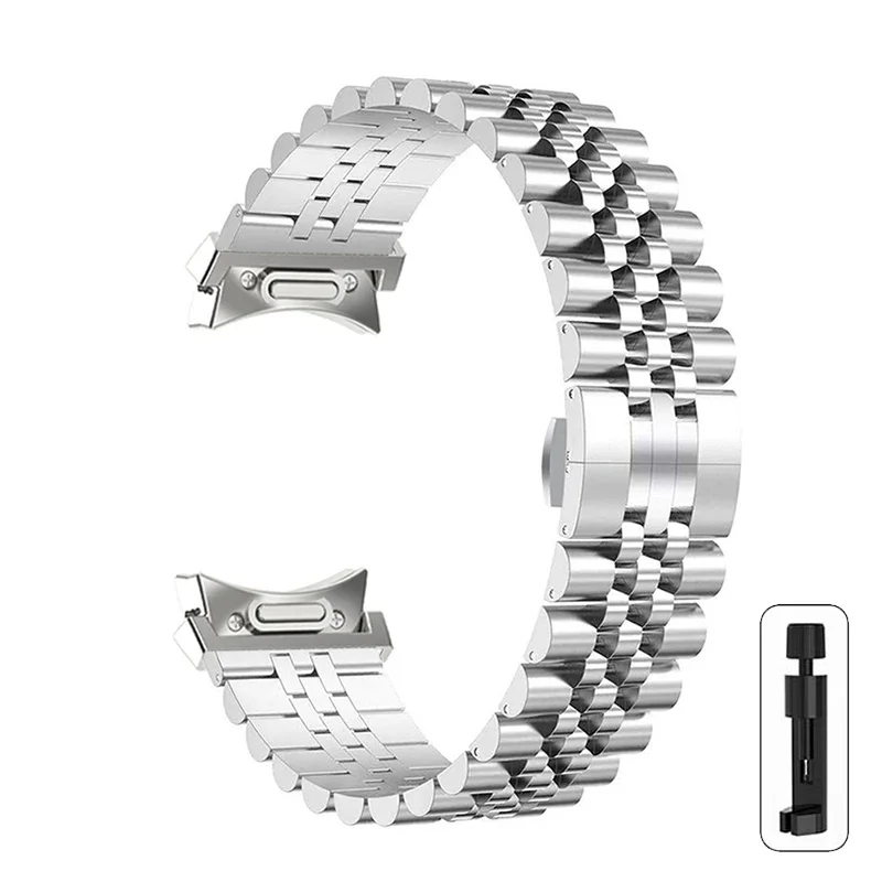 Edelstahlarmband ohne Lücken für Samsung Galaxy Watch 7 6 5 4 40 mm 44 mm 6 Classic 43 mm 47 mm 5Pro 45 mm Quick Fit gebogenes Endband Image