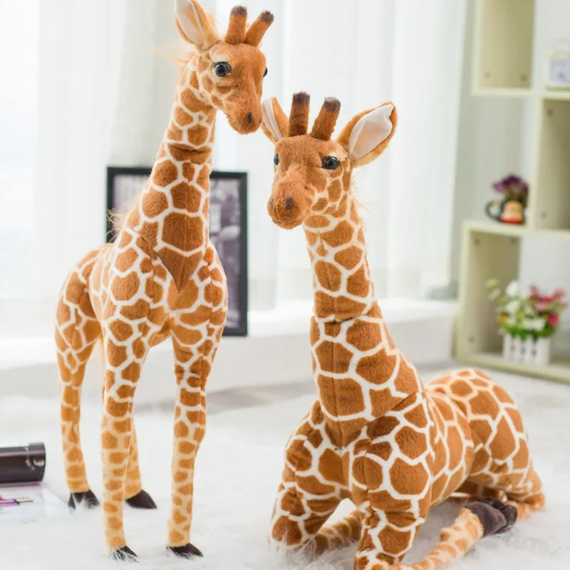 Giocattoli di peluche giraffa di simulazione di alta qualità da 140 cm Simpatico peluche morbido giocattolo regalo di compleanno bambola giraffa