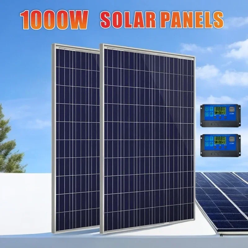1000 W/500 W Solar Panel Kit 12 V Solar Panel 100 A Controller USB Port Tragbare Solar Batterie Ladegerät für Outdoor Camping Mobile RV