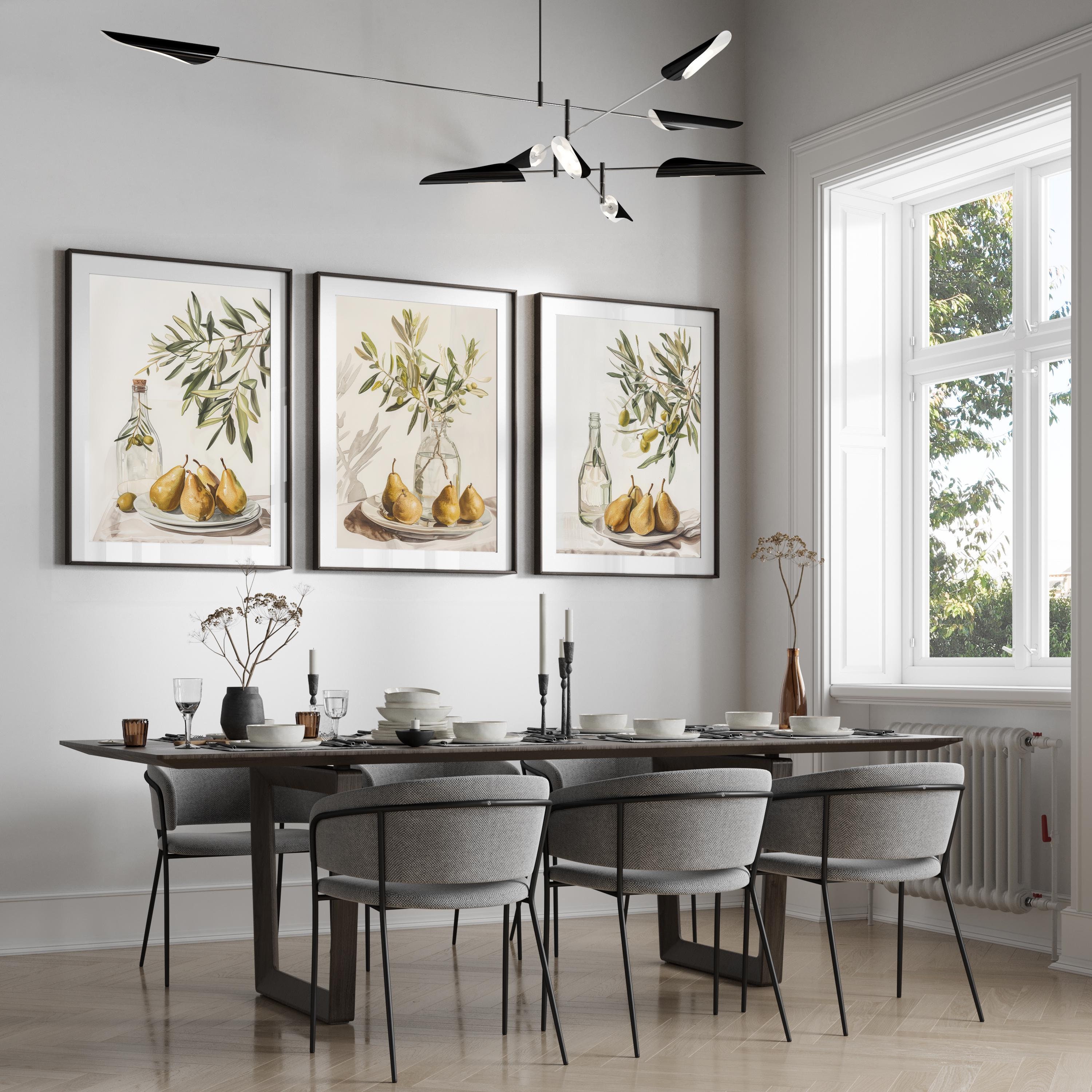 Set di 3 stampe artistiche di limoni, decorazioni murali con frutta, stampe di agrumi, decorazioni per la casa, decorazioni per la cucina, arte con li