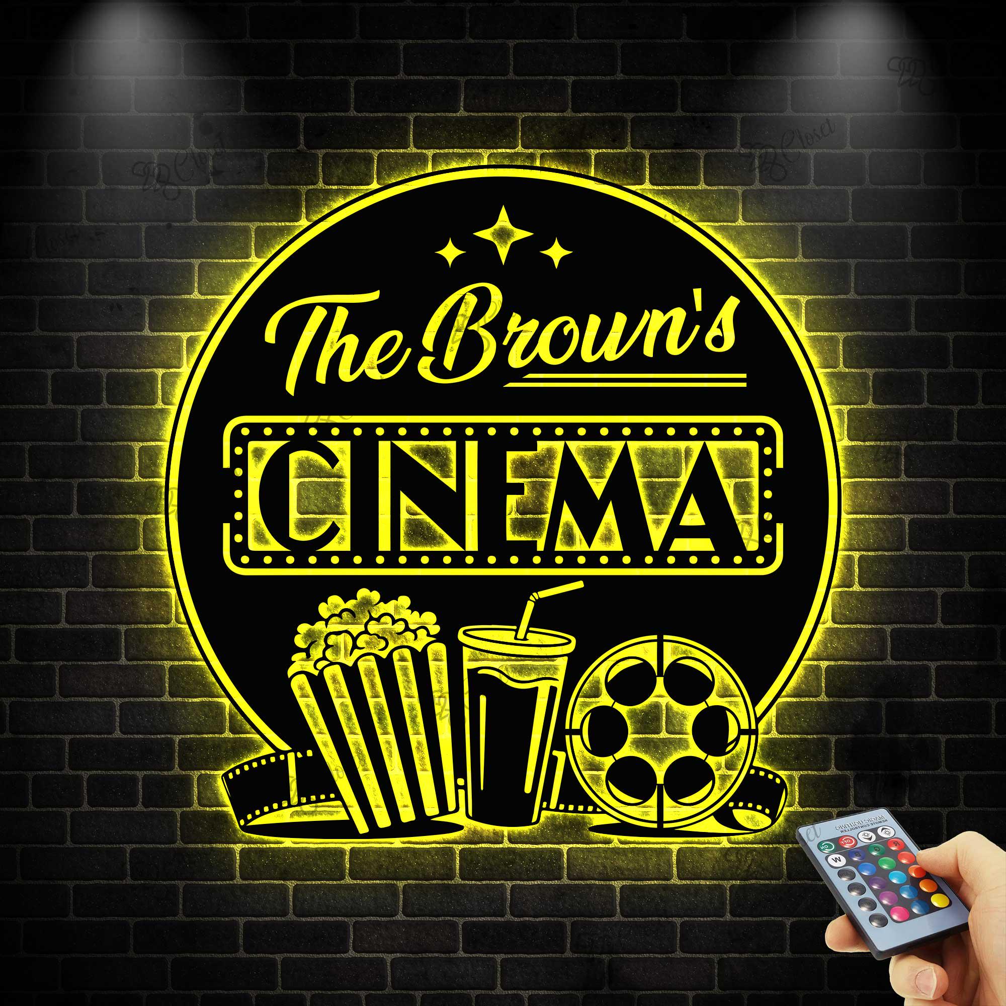 Insegna LED personalizzata per home cinema, insegna da parete per cinema, insegna al neon per home cinema, insegna per film con popcorn, decorazione d