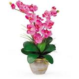 Nearly Natural Double Phalaenopsis Artificial Orchid Flower Arrangement Dark Pink
