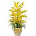 Nearly Natural Triple Dancing Lady Artificial Flower Arrangement Yellow