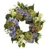 Nearly Natural Floral Polyester Mother s Day Wreath 22.0 (Assorted Colors)