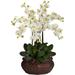 Nearly Natural Artificial Large Phalaenopsis Artificial Flower Arrangement Cream