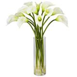 Nearly Natural Mini Calla Lily Artificial Flower Arrangement Cream