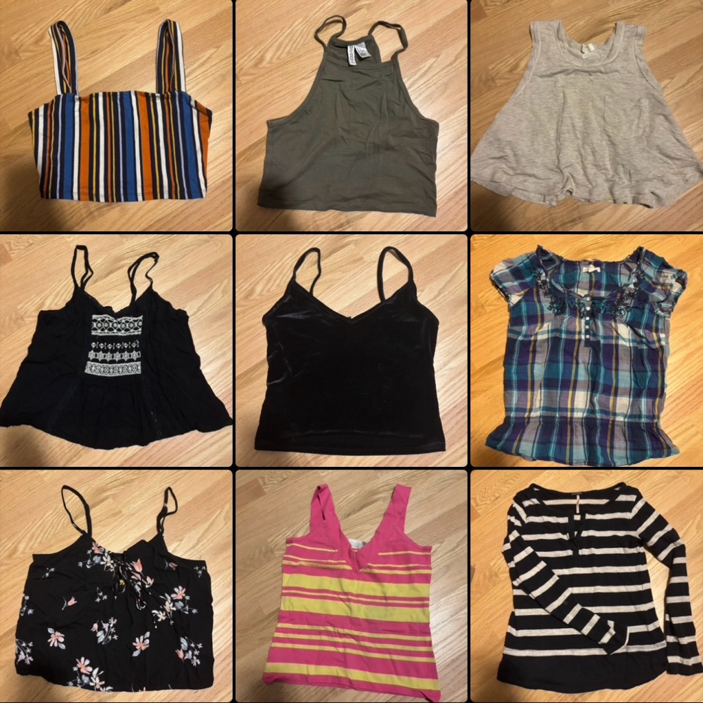 Brandy Melville Tops | 19 Piece Girls Xs-S Clothing Bundle | Color: Black/Blue/Tan | Size: Xs
