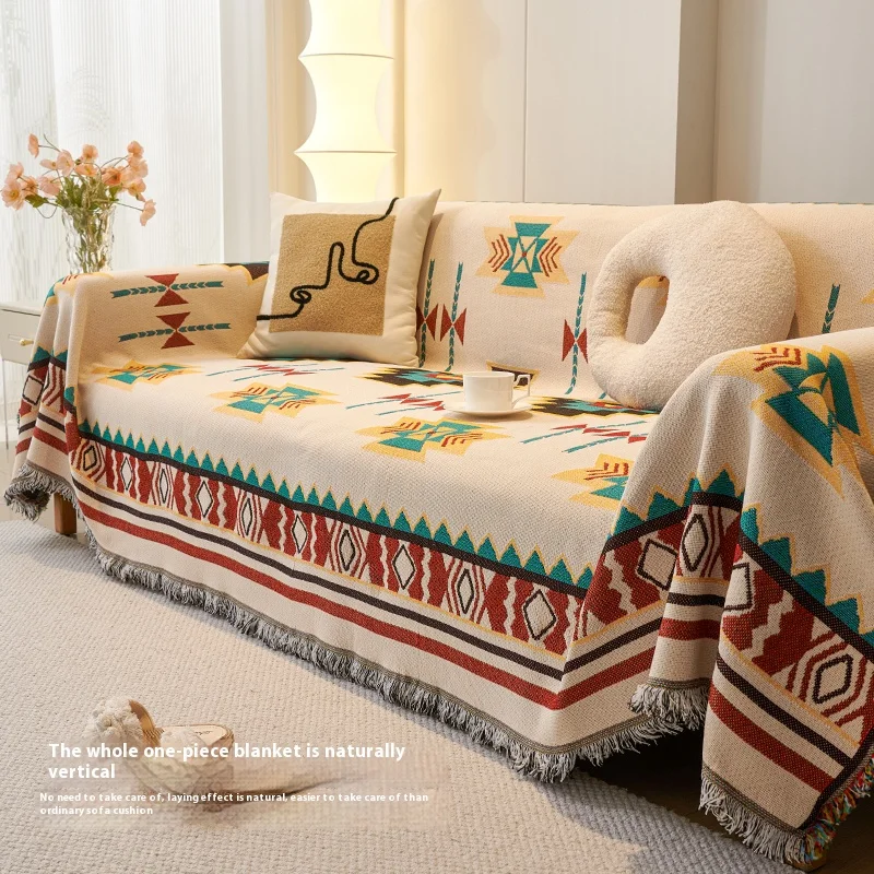 Sofa-Handtuch mit geometrischem Muster, Herbst- und Winter-Sofabezug, Stoff, hochwertiger Sofabezug, einteilig, rutschfest, schmutzabweisend