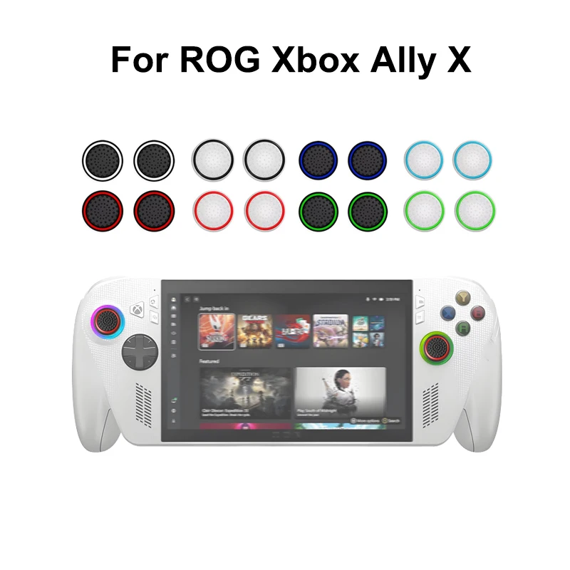 8Pcs Silicone Soft Thumb Stick Grip Cap for ROG Xbox Ally X White Silicone Luminous Joystick Cover for ROG Xbox Ally X