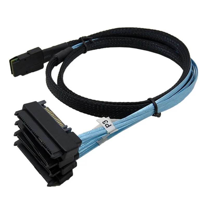 Mini 4 SATA-Festplatten 36-Pin SFF-8087 auf 4 SATA 29-Pin SFF-8482 Kabelanschlüsse mit 15-poligem SATA-Stromanschluss-Controller Image