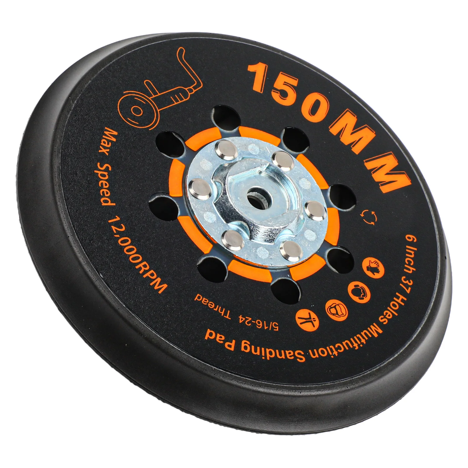 1pc 150mm Sander Stützteller 37 Löcher Schleif Disc Für Polieren Stein Metall Exzenterschleifer Schleifen Pad Power werkzeug Image