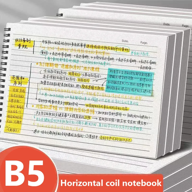 60 Blatt Notizbuch, transparent, abreißbare Seite, Notizblock, B5, Spulen-Notizbücher, Schreibblöcke, Büro, Schulbedarf Image