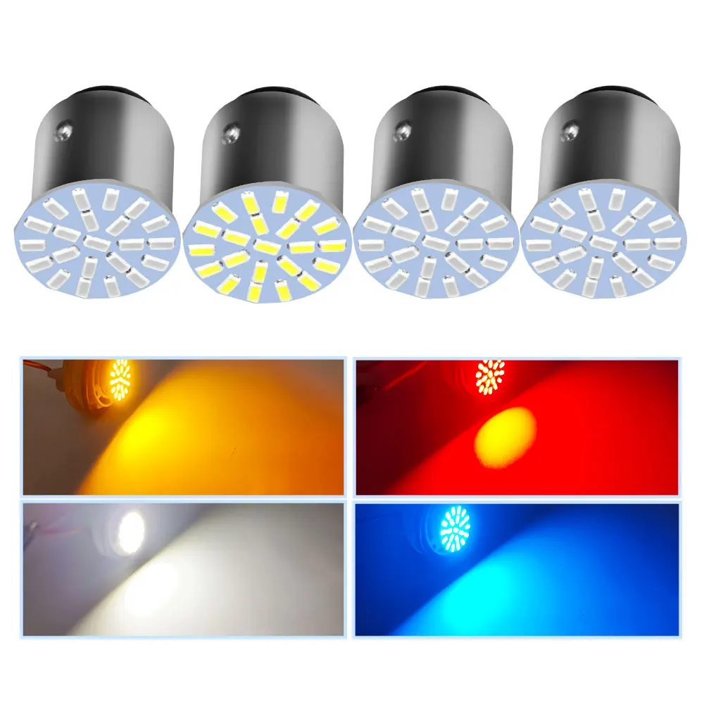 Leistungsstarke 1156 BA15S P21W 1157 BAY15D P21/5W Klasse A 3014 22SMD S25 G18 Auto Lampen für Schwanz Blinker Reverse Bremse Nebel Lichter Image