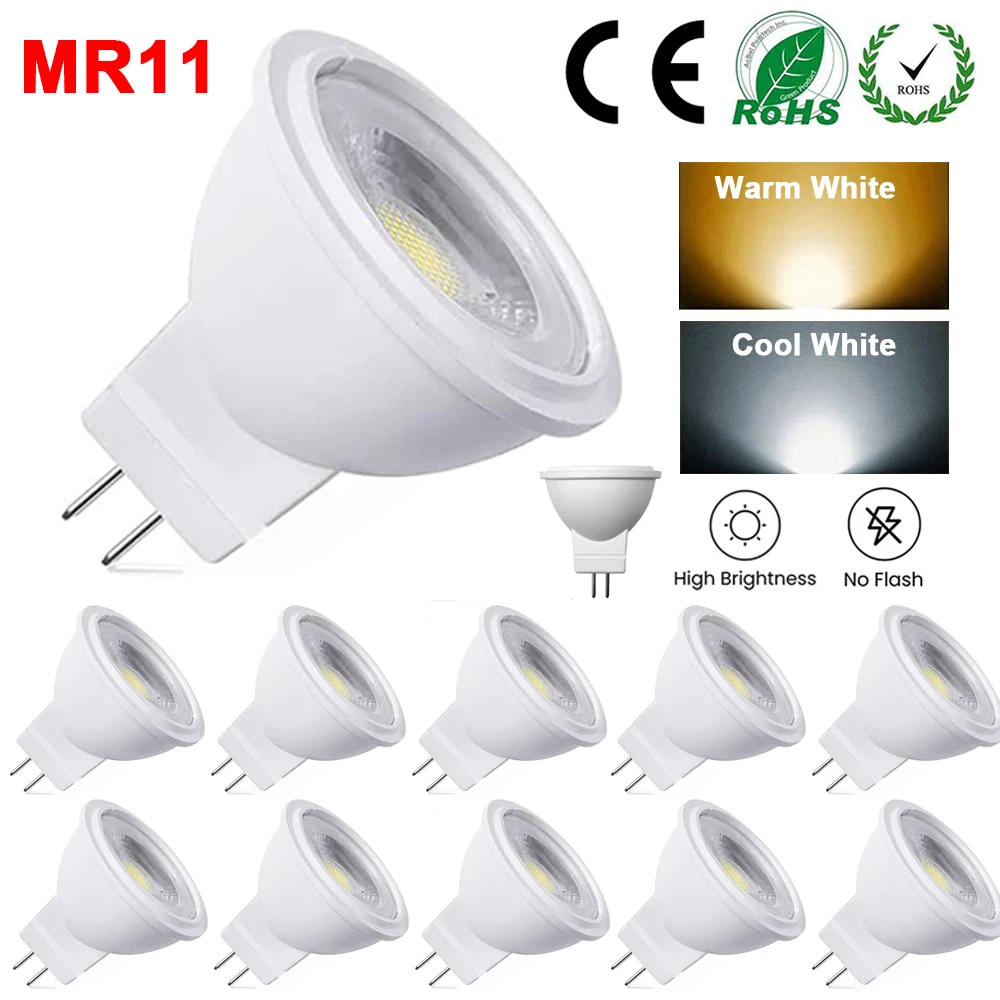 1/2/4/6/10Pcs 3W 5W MR11 LED Glühbirnen AC/DC12V Energiesparende GU4.0 Bi-Pin Strahler Lampe Indoor Hause Beleuchtung Halogenlampe
