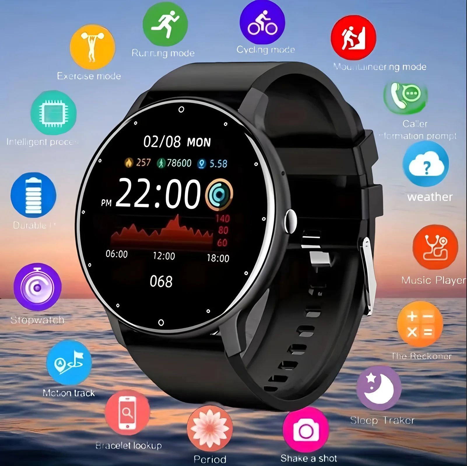 Smart Uhr Männer 1,52 Zoll AMOLED Bildschirm BT Anruf GPS Sport Fitness Tracker Gesundheit Monitor Drahtlose Lade Smartwatch Image