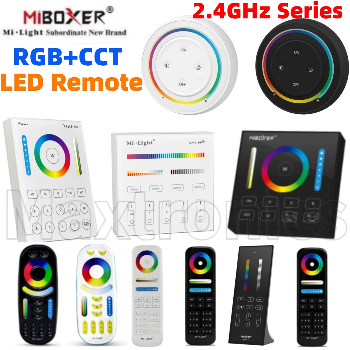 MiBoxer 2,4G Wireless RGBCCT LED Panel Remote FUT100 FUT092 FUT092B B3 T3 B4 T4 B0 B8 S2W+ C5 Y3 FUT088 FUT089 FUT089B FUT089S Image