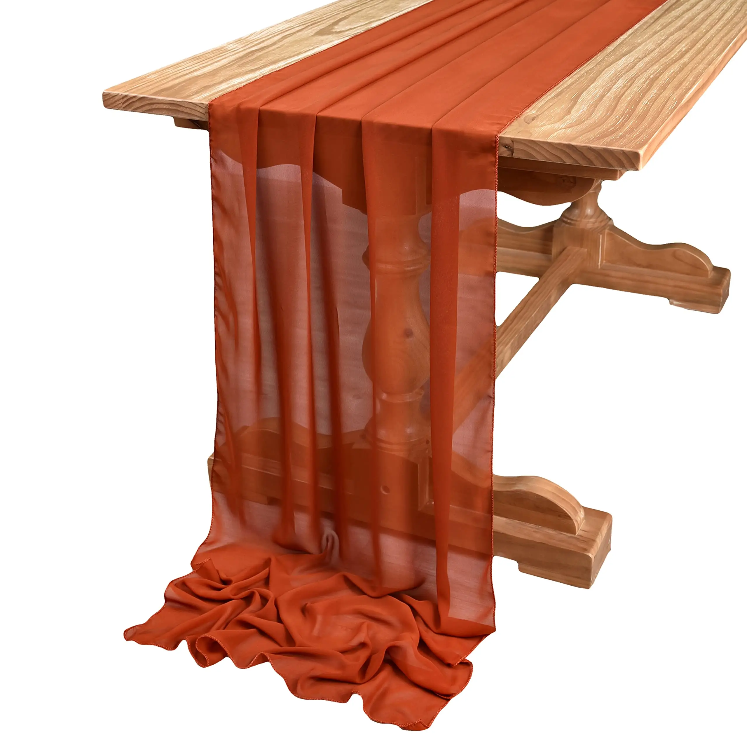 Chiffon Vintage Hochzeit Rost Tisch Läufer Tisch Einstellung Gaze Sheer Weihnachten Dining Geburtstag Party Kuchen Tisch Dekor