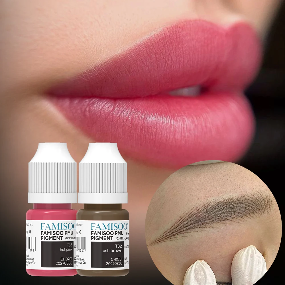 FAMISOO 5ML Permanent Make-Up Pigment Tattoo Lippen Tattoo tinten Augenbrauen Eyeliner Pigmente Microblading Pigment Tattoo Pigmente Image