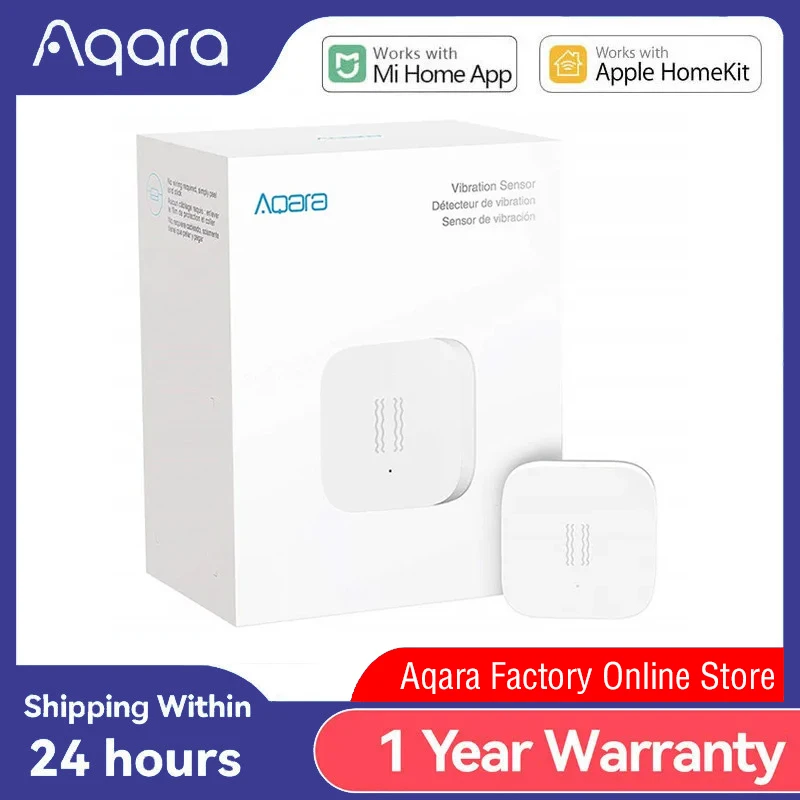 Aqara Vibrationssensor Zigbee Wireless Mini Shock Detector für Alarmsystem Smart Home Automation Funktioniert mit der Mi Home HomeKit APP Image