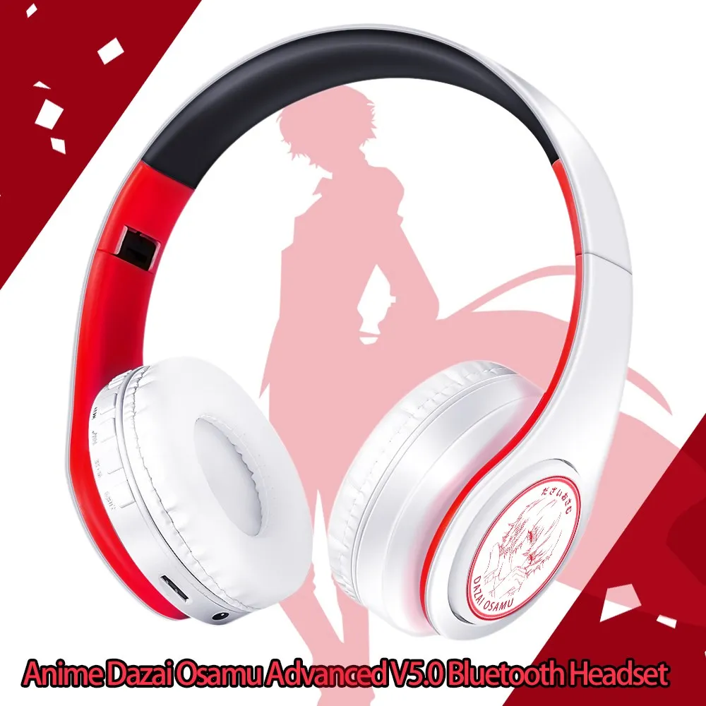 Neue Ankunft Bungo Streunende Hunde Dazai Osamu Cosplay Stereo Drahtlose Kopfhörer V 5,0 Bluetooth Headset Gehen-Toubun Anime Fan 2D Geschenke Image
