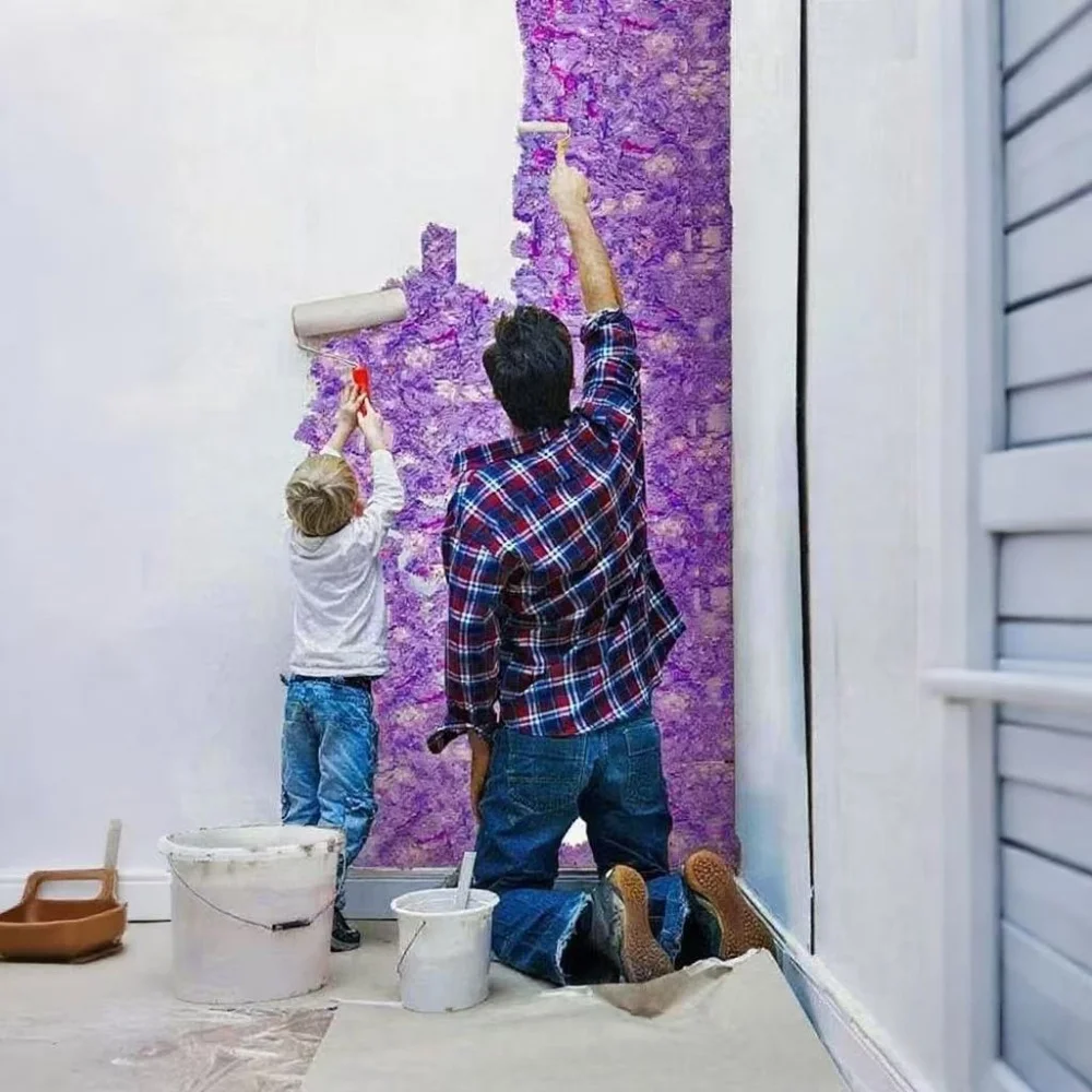 Pflanzenfaser-Wandkleidung, langlebig, Pflanzenkleber, Pulver, Wandschlamm, absorbiert Lärm, Wärmeisolierung, Beschichtung, Wandverkleidung, flüssige Tapete Image