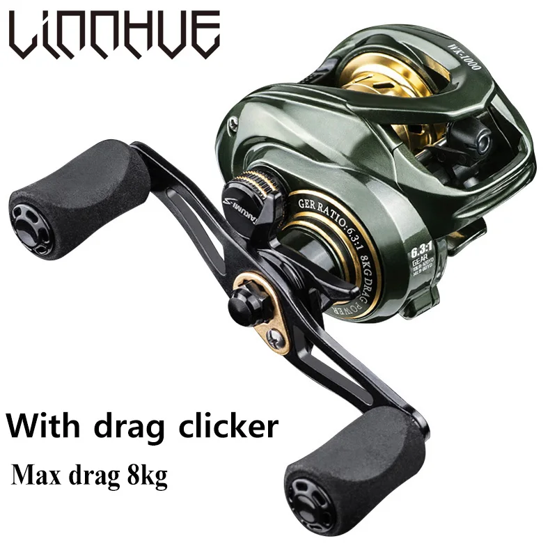 LINNHUE Baitcasting Angelrolle Micro Fish WK1000 Rolle Max Drag 8 kg Übersetzungsverhältnis 7,2:1 Angelrolle Waren Zubehör Image