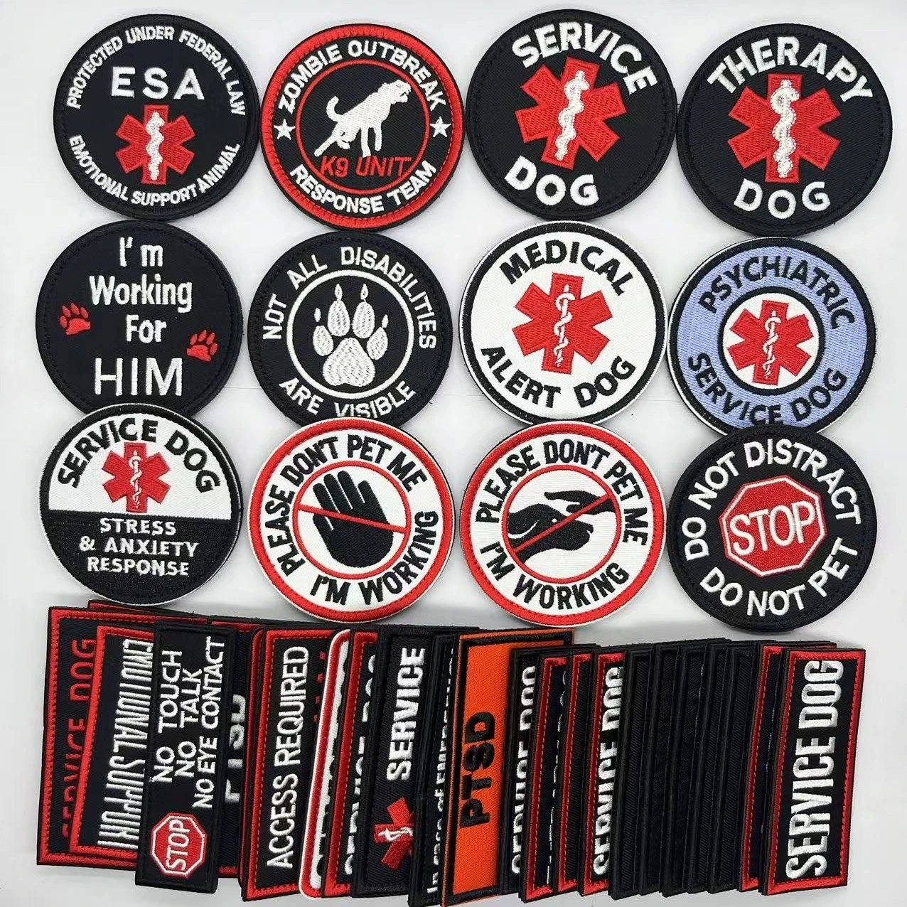 Therapy Rescue The SERVICE DOG Do Not Pet in Training Workong Pet Guide Dogs Do Not Touch Stickerei Patches Emblem Badge Hook
